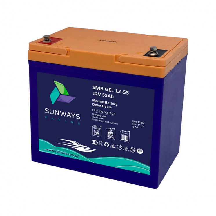 Аккумуляторная батарея Sunways Marine SMB GEL 12-55 купить в Санкт-Петербурге